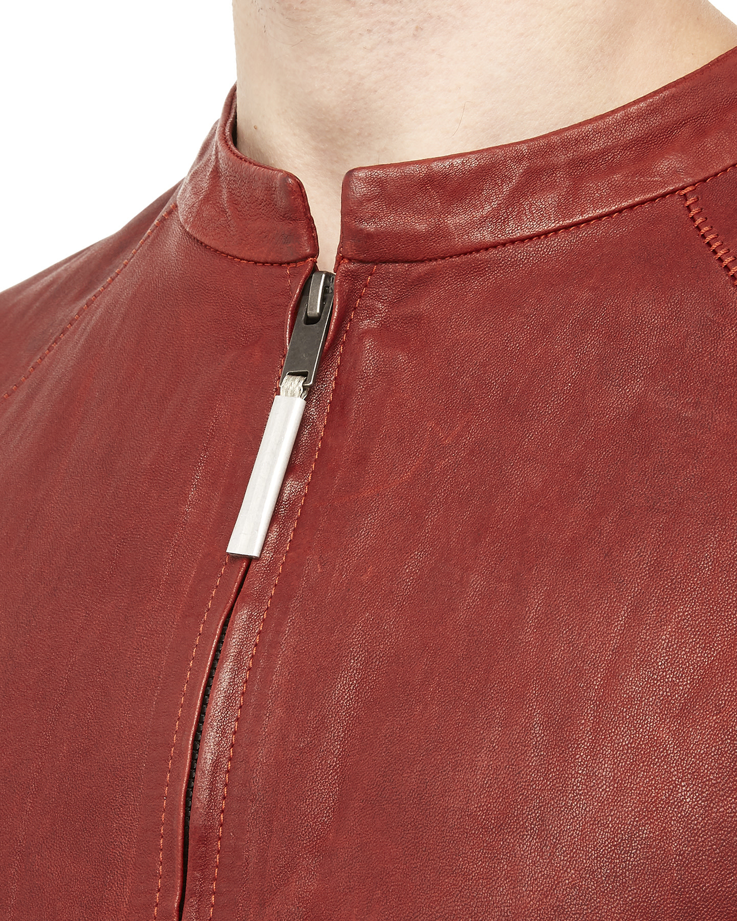 Arpenteur Stretch Leather Jacket - Oxblood By Isaac Sellam - Shop Untitled  NYC
