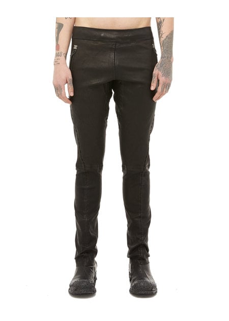 ISAAC SELLAM EXPERIENCE SOUSMARIN STRETCH LEATHER PANTS - BLACK