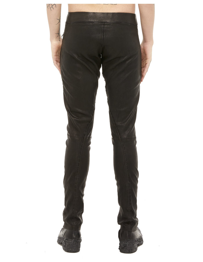 ISAAC SELLAM EXPERIENCE SOUSMARIN STRETCH LEATHER PANTS - SHINY BLACK