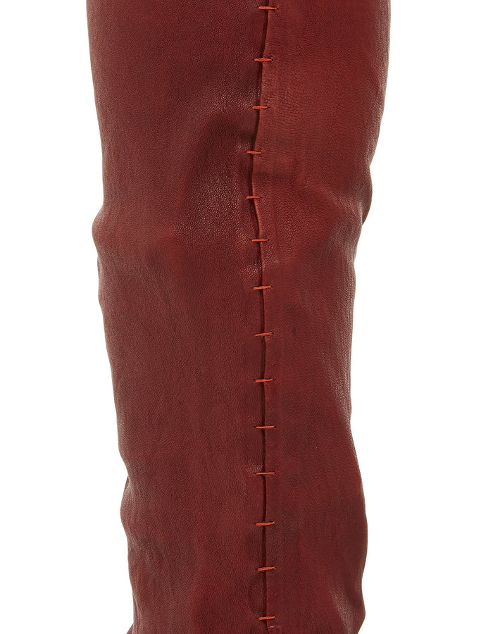 ISAAC SELLAM EXPERIENCE SOUSMARIN STRETCH LEATHER PANTS - OXBLOOD