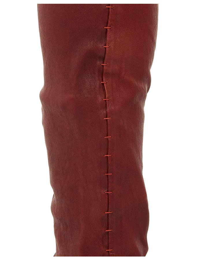 ISAAC SELLAM EXPERIENCE SOUSMARIN STRETCH LEATHER PANTS - OXBLOOD