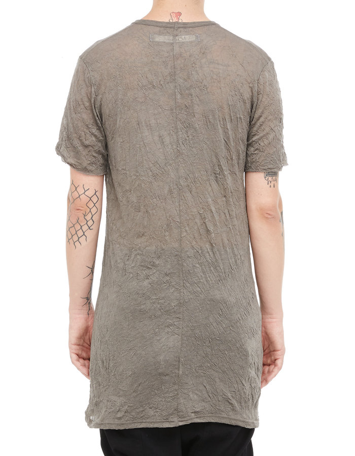 A.F. ARTEFACT GAUZE WASHER CREW-NECK TEE - GREY