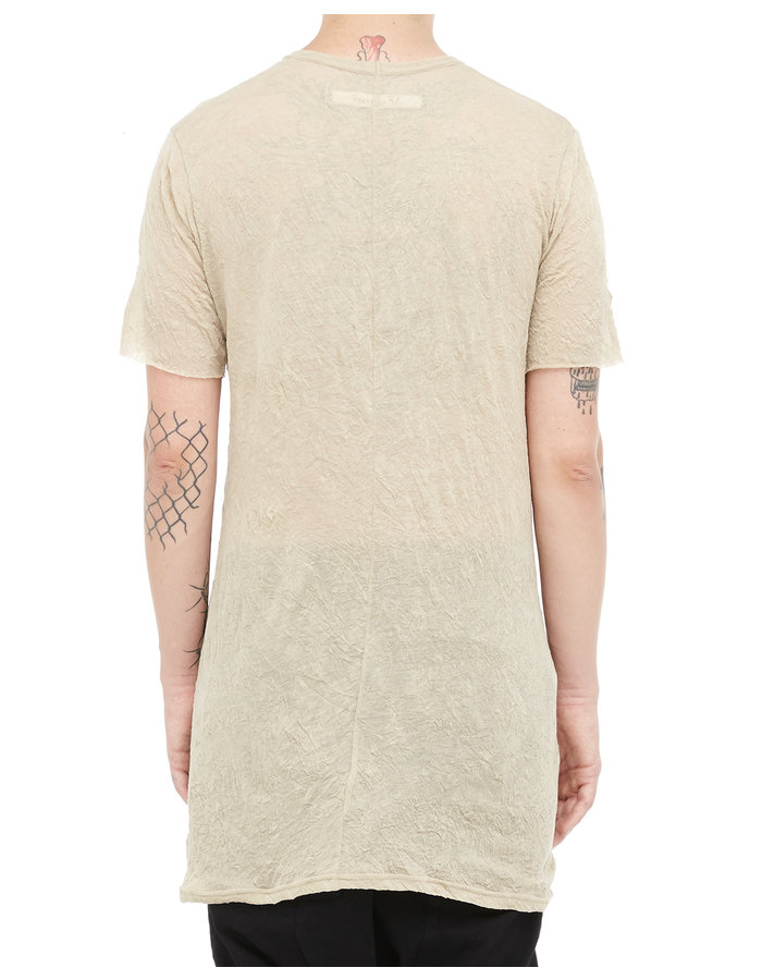 A.F. ARTEFACT GAUZE WASHER CREW-NECK TEE - BEIGE