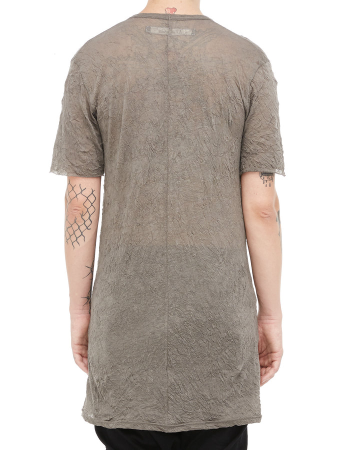 A.F. ARTEFACT GAUZE WASHER V-NECK TEE - GREY