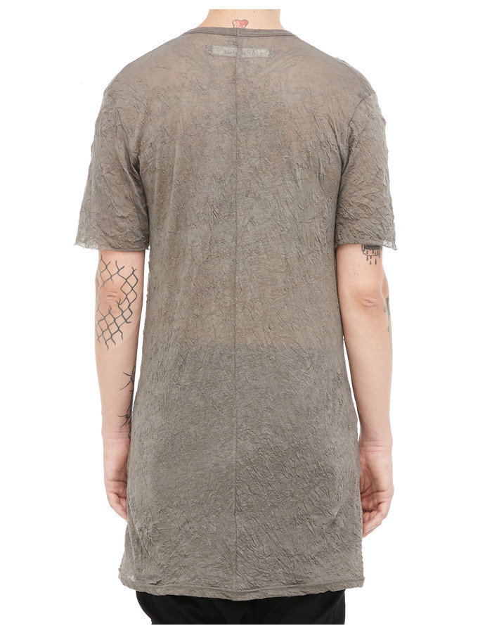 A.F. ARTEFACT GAUZE WASHER V-NECK TEE - GREY