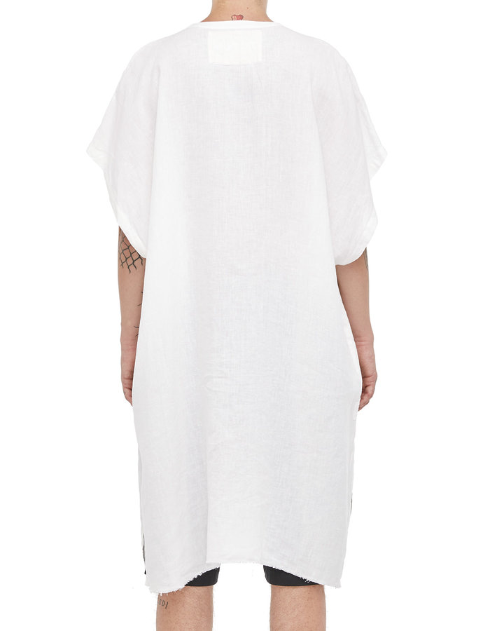 TOTUM PROJECT WASHED LINEN SHORT KAFTAN - WHITE