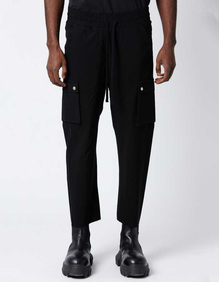 THOM KROM VISCOSE & NYLON SNAP POCKET CARGO PANTS