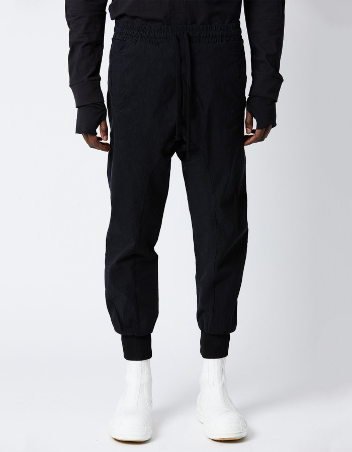 THOM KROM VISCOSE & LINEN STRETCH RIB CUFF JOGGER