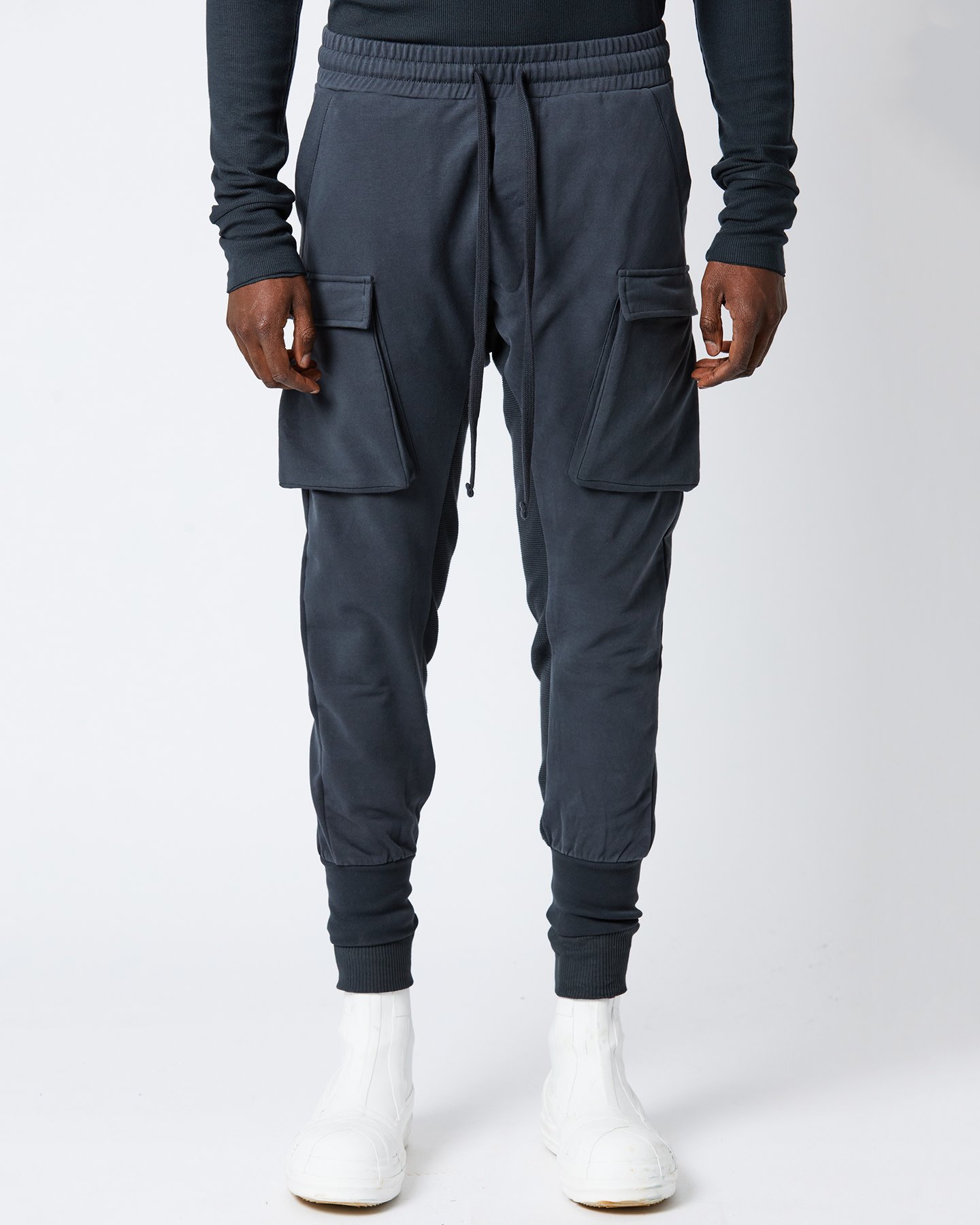 STRETCH COTTON DOUBLE CUFF CARGO JOGGER - FOREST