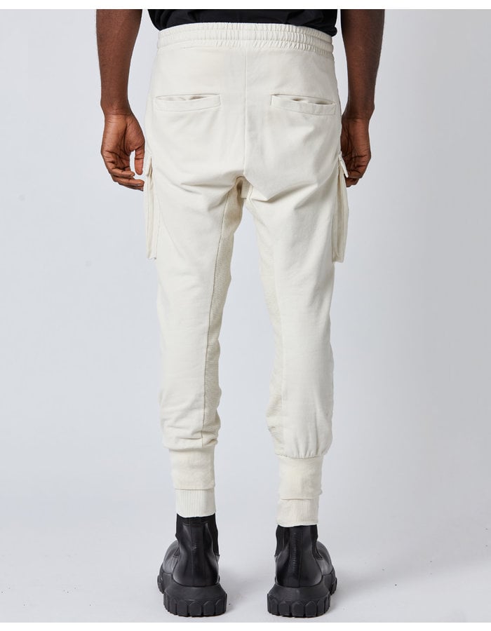 THOM KROM STRETCH COTTON DOUBLE CUFF CARGO JOGGER - BONE