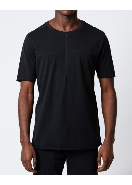 THOM KROM FITTED COTTON ARC STITCH T-SHIRT - BLACK