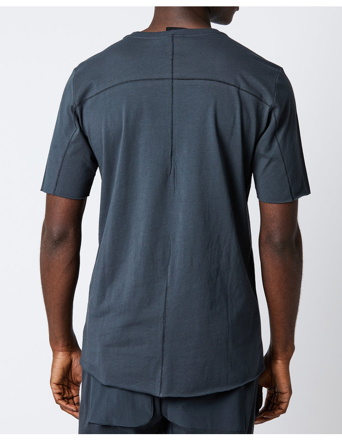 THOM KROM FITTED COTTON ARC STITCH T-SHIRT - FOREST