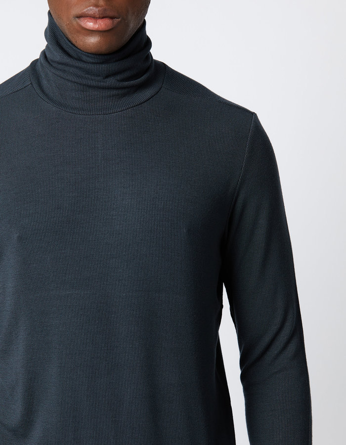 THOM KROM RIBBED MODAL FITTED TURTLENECK - FOREST