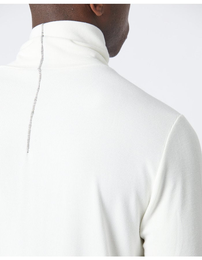 THOM KROM RIBBED MODAL FITTED TURTLENECK - OFF WHITE