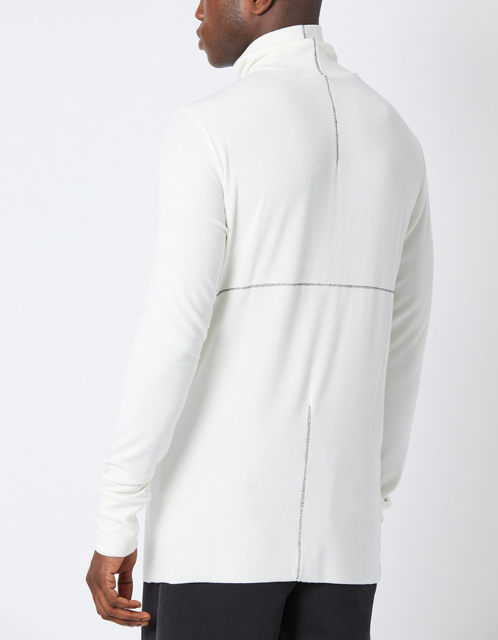 THOM KROM RIBBED MODAL FITTED TURTLENECK - OFF WHITE