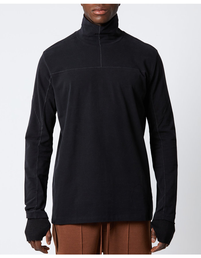 THOM KROM STRETCH COTTON GLOVED TURTLENECK - BLACK