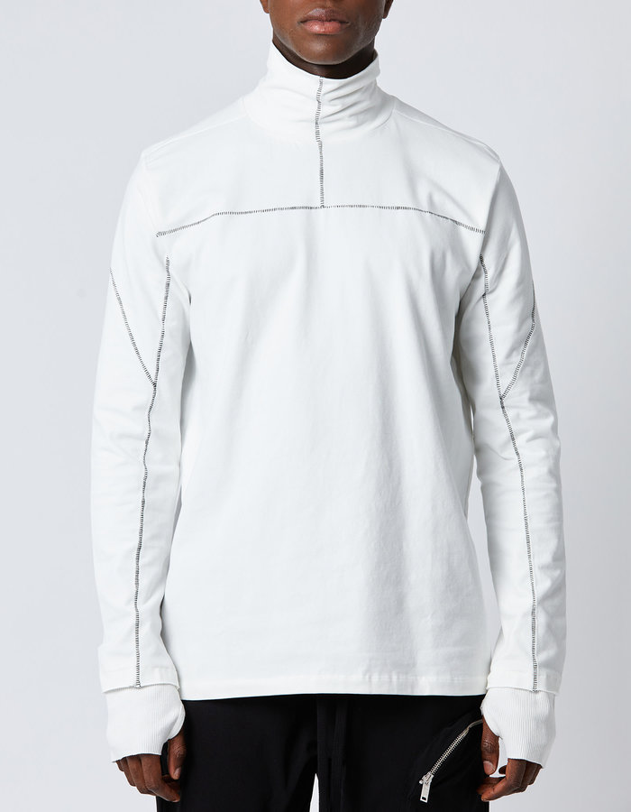 THOM KROM STRETCH COTTON GLOVED TURTLENECK - OFF WHITE