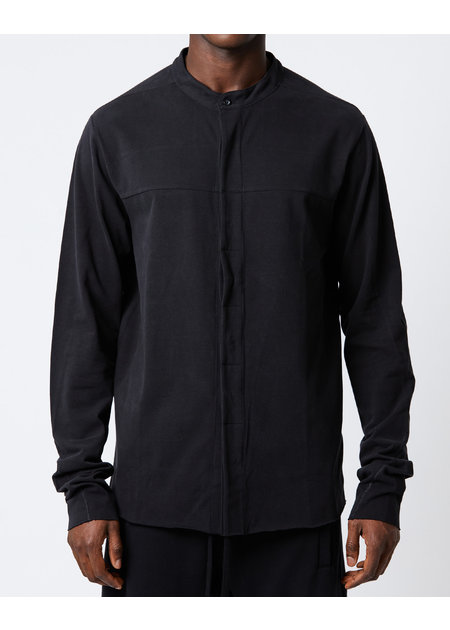 THOM KROM JERSEY MANDARIN SHIRT - BLACK