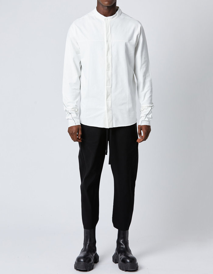 THOM KROM JERSEY MANDARIN SHIRT - OFF WHITE