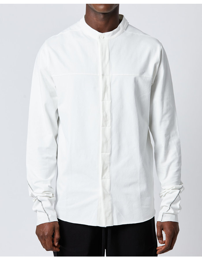 THOM KROM JERSEY MANDARIN SHIRT - OFF WHITE