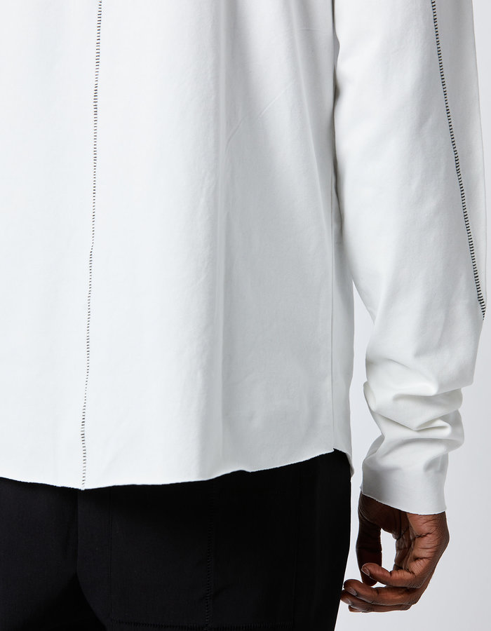 THOM KROM JERSEY MANDARIN SHIRT - OFF WHITE