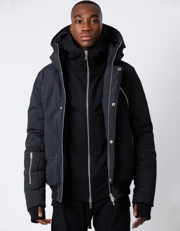 THOM KROM HIGH NECK ZIP FRONT HOODED PUFFER