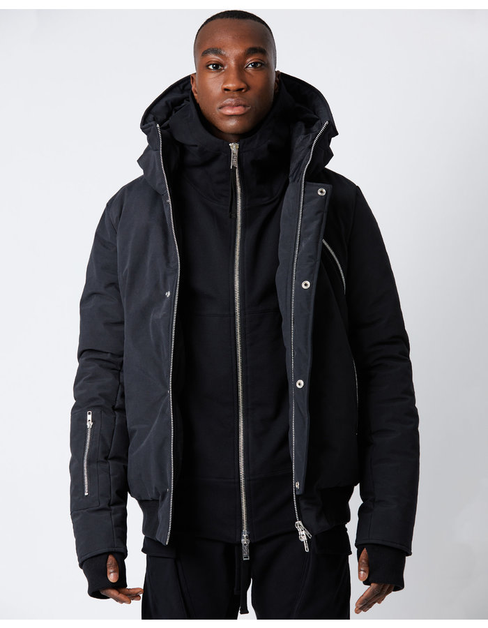 THOM KROM HIGH NECK ZIP FRONT HOODED PUFFER