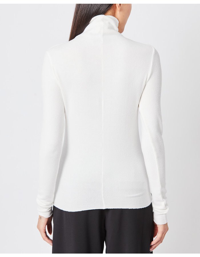 THOM KROM COZY VISCOSE HIGH NECK CUT-OUT TOP - OFF WHITE