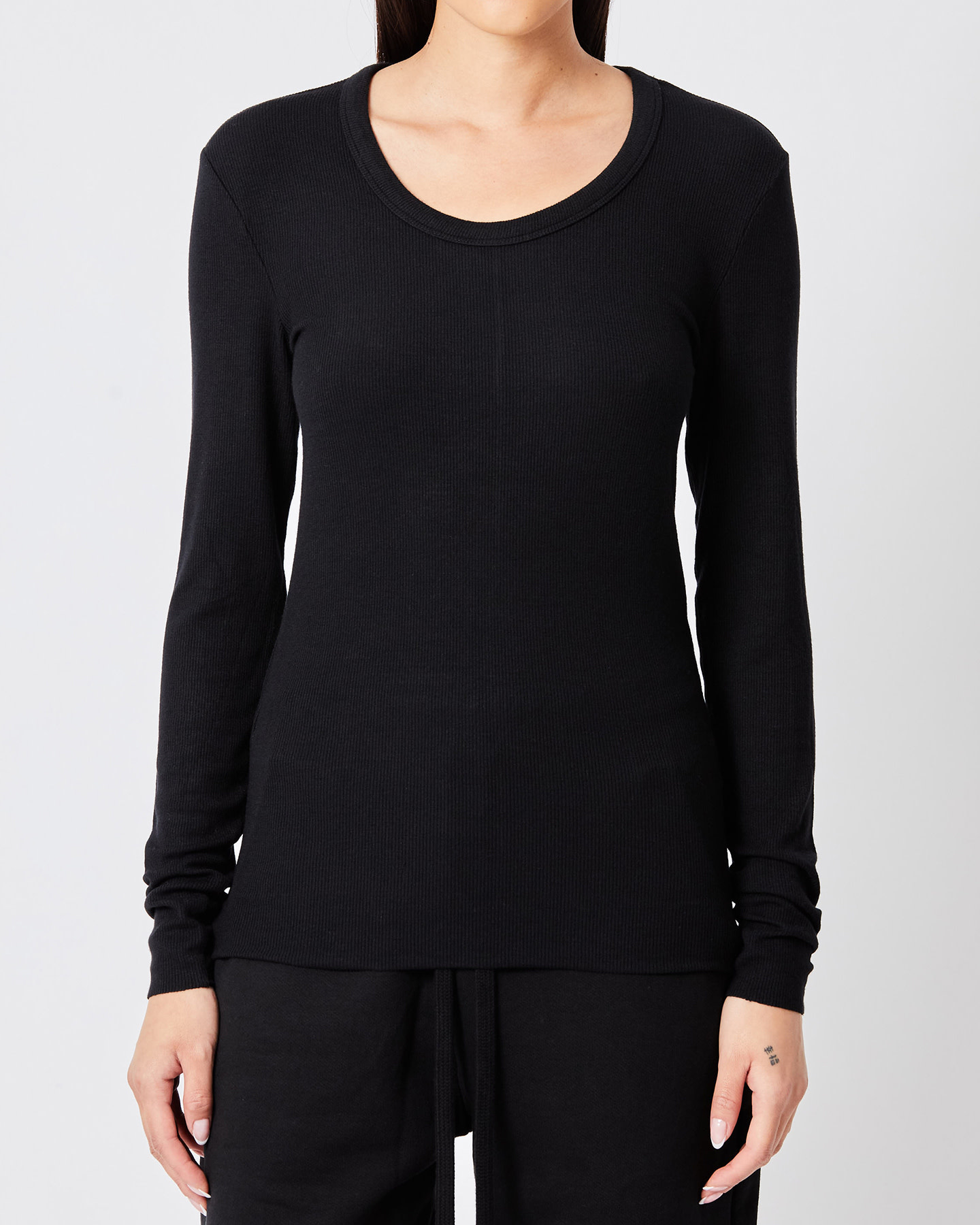 RIBBED MODAL FITTED LONGSLEEVE W