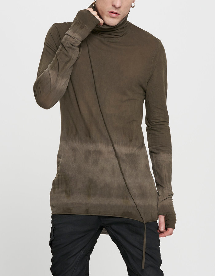 MASNADA HIGH NECK T-SHIRT - KNOTTED DUST