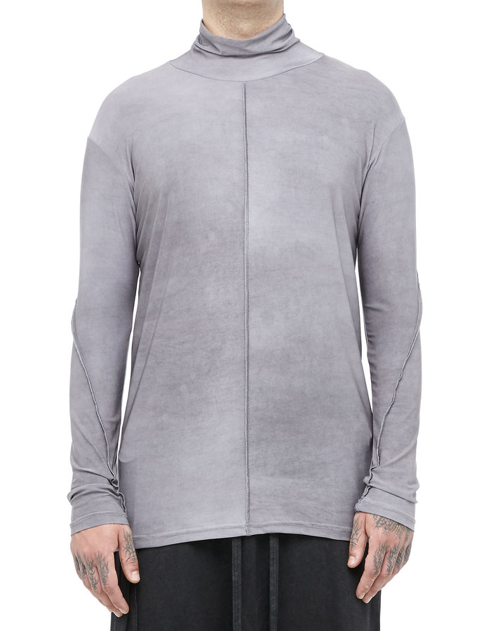 LA HAINE INSIDE US WASHED GREY VISCOSE TURTLENECK