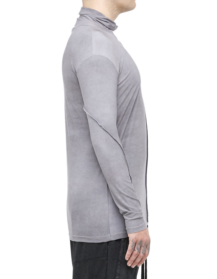 LA HAINE INSIDE US WASHED GREY VISCOSE TURTLENECK