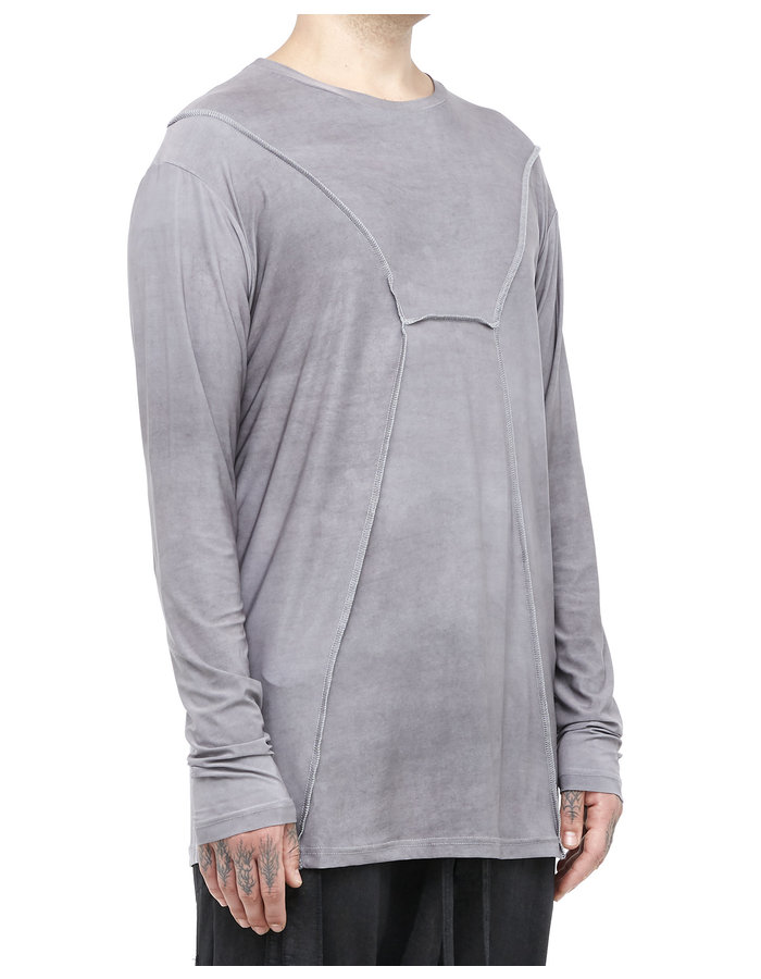 LA HAINE INSIDE US WASHED GREY VISCOSE SEAM DETAIL LONGSLEEVE