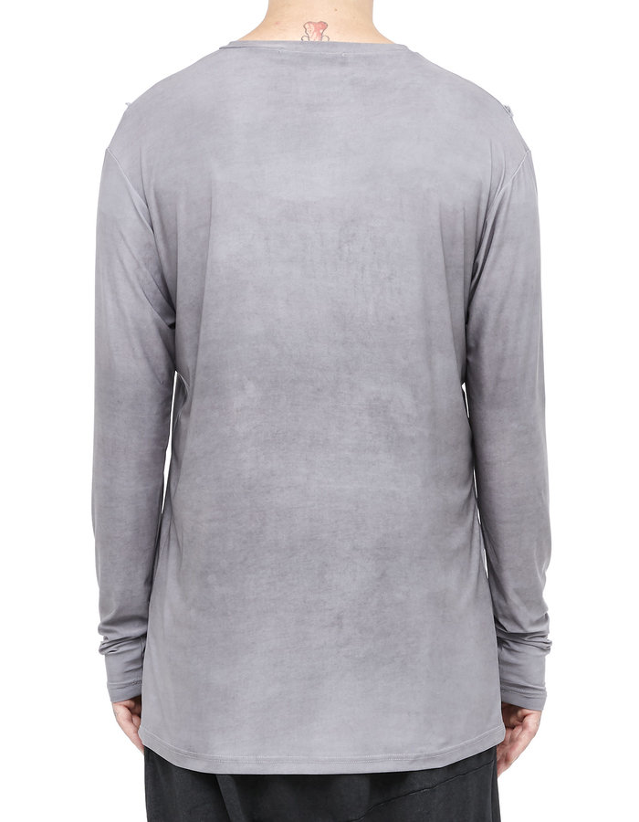 LA HAINE INSIDE US WASHED GREY VISCOSE SEAM DETAIL LONGSLEEVE