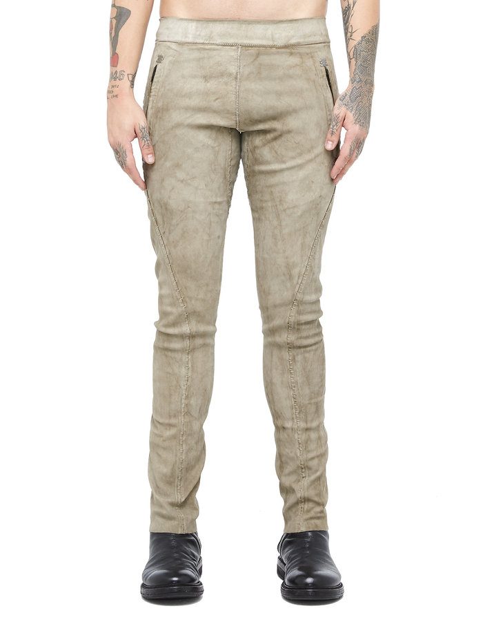 ISAAC SELLAM EXPERIENCE SOUSMARIN STRETCH LEATHER PANTS - NATURAL