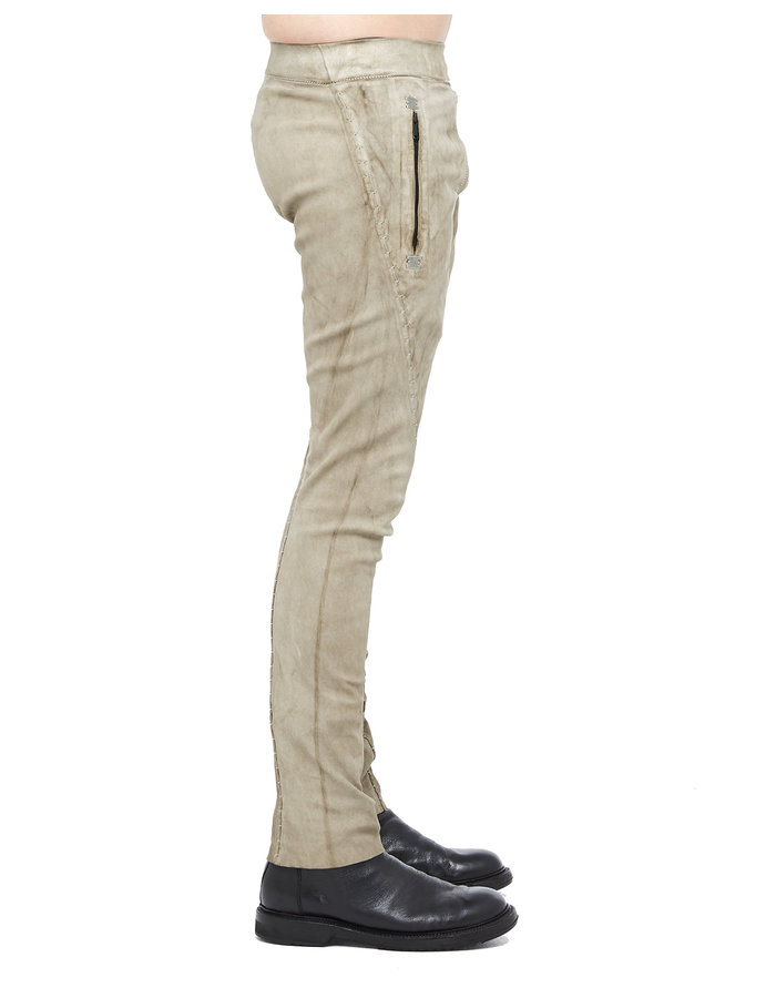 ISAAC SELLAM EXPERIENCE SOUSMARIN STRETCH LEATHER PANTS - NATURAL