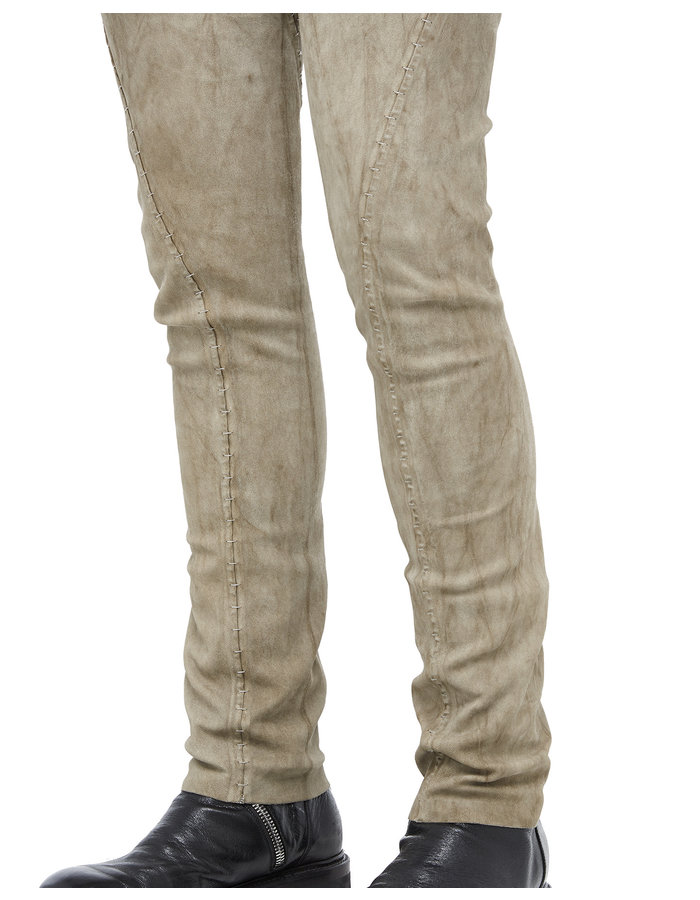 ISAAC SELLAM EXPERIENCE SOUSMARIN STRETCH LEATHER PANTS - NATURAL