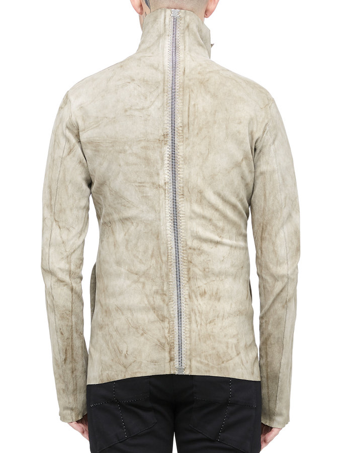 ISAAC SELLAM EXPERIENCE DORSAL STRETCH LEATHER JACKET - NATURAL