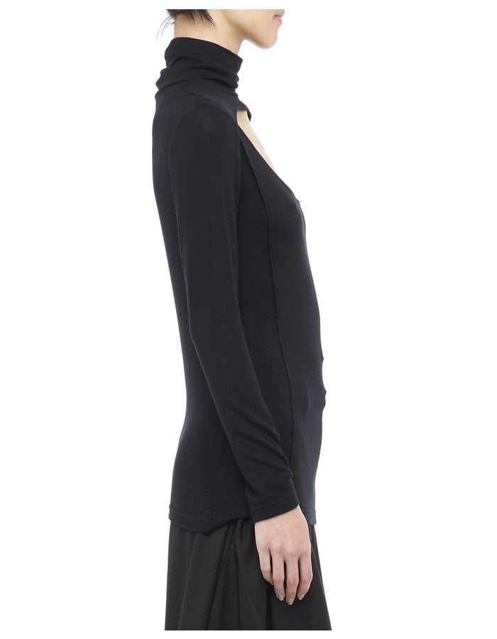 LA HAINE INSIDE US STRETCH VISCOSE CUT OUT TURTLENECK