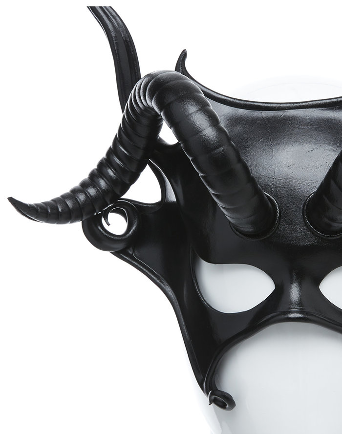 CECILIO LEATHER DESIGNS RAM HORNS FACE MASK