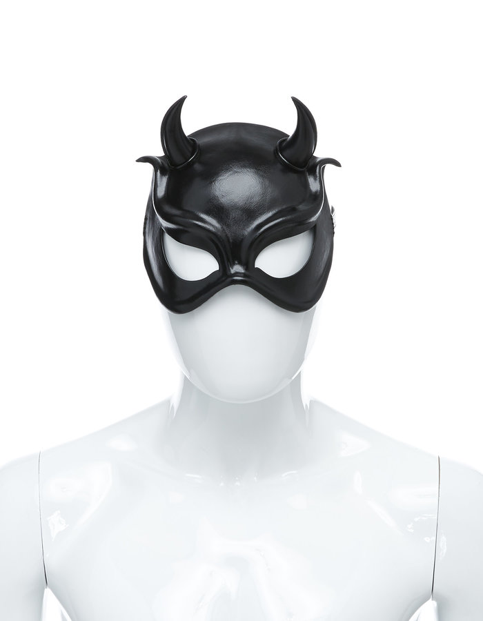 CECILIO LEATHER DESIGNS DEVIL HORNS FACE MASK