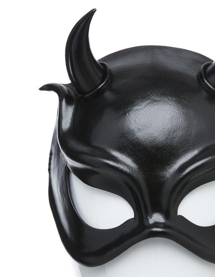 CECILIO LEATHER DESIGNS DEVIL HORNS FACE MASK