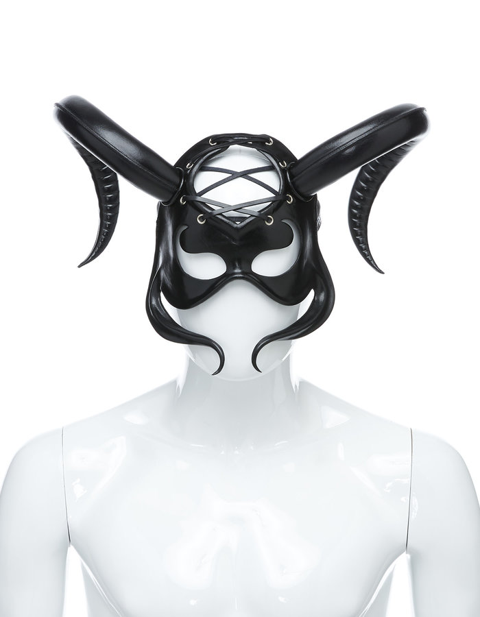 CECILIO LEATHER DESIGNS HALF FACE HORN MASK