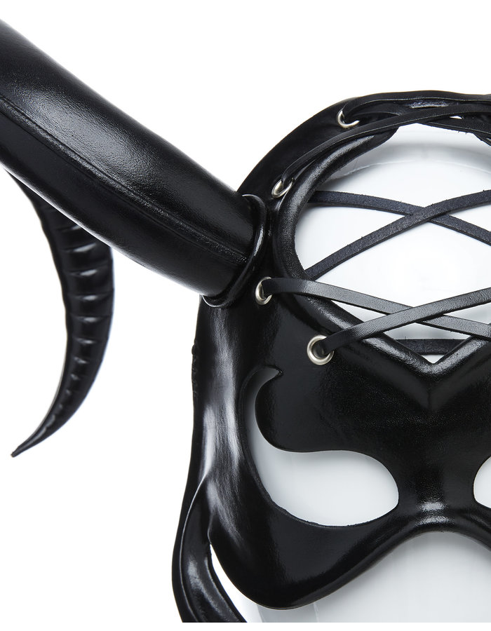 CECILIO LEATHER DESIGNS HALF FACE HORN MASK