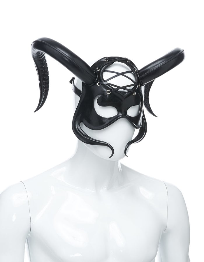 CECILIO LEATHER DESIGNS HALF FACE HORN MASK