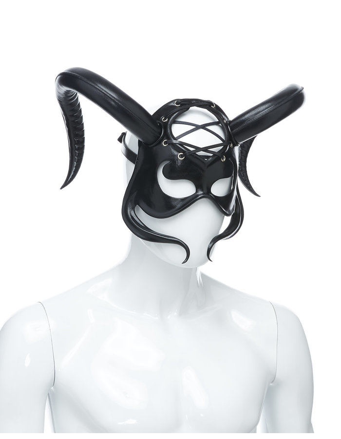 CECILIO LEATHER DESIGNS HALF FACE HORN MASK