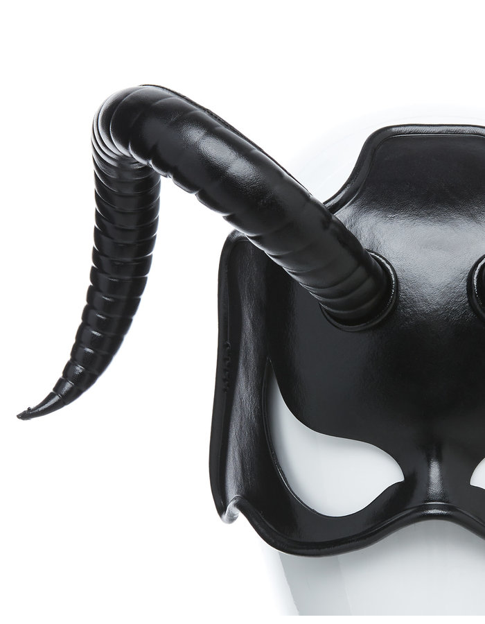 CECILIO LEATHER DESIGNS CURVED HORNS RAM FACE MASK