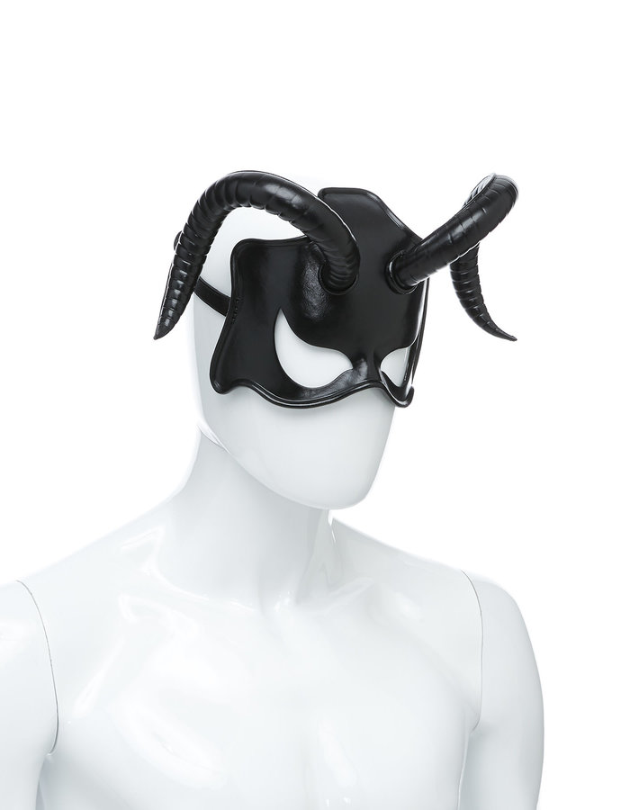 CECILIO LEATHER DESIGNS CURVED HORNS RAM FACE MASK