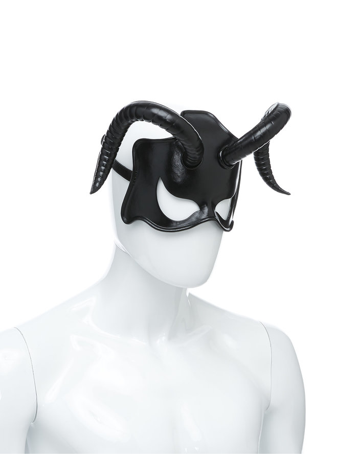 CECILIO LEATHER DESIGNS CURVED HORNS RAM FACE MASK