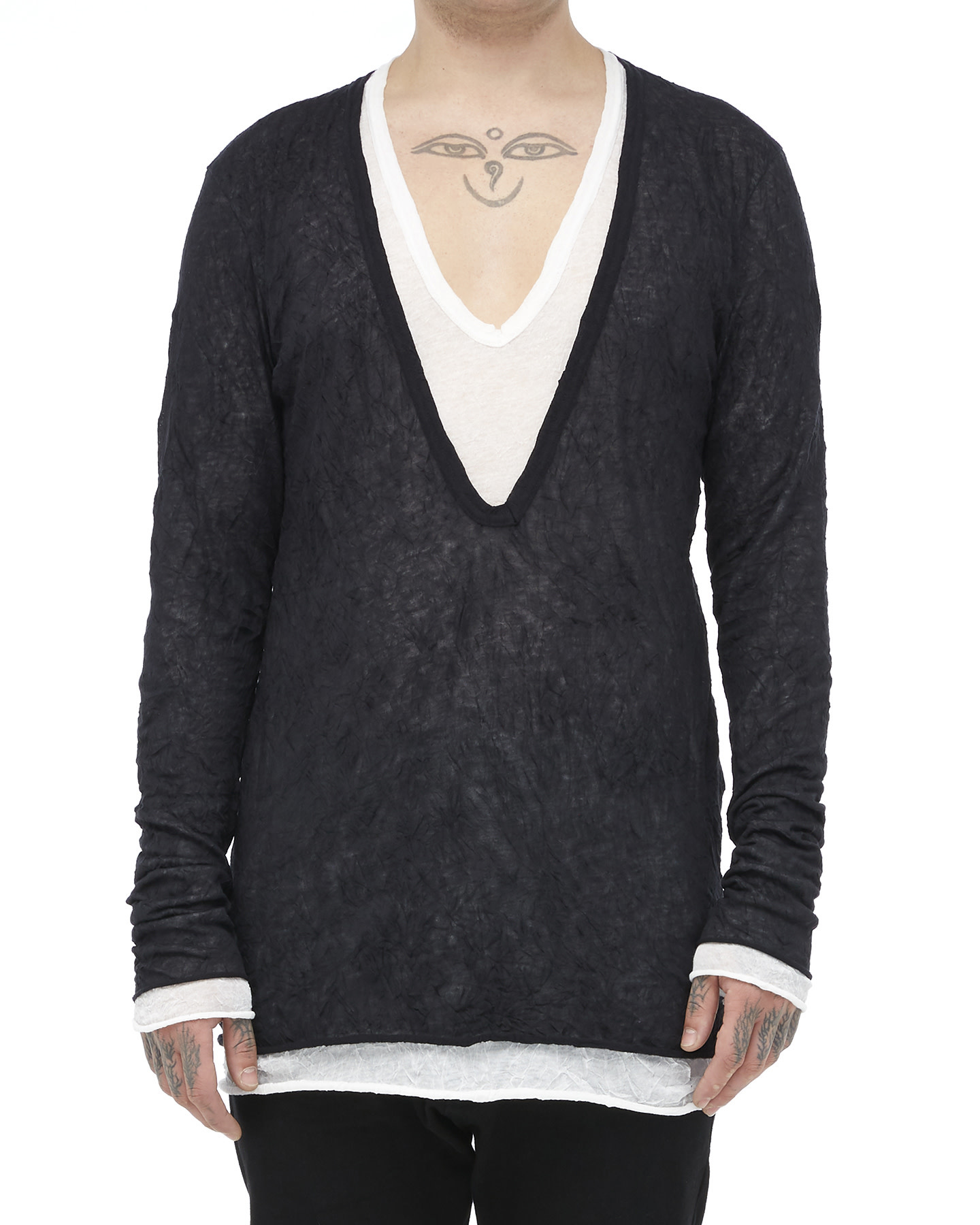 Gauze Washer Layered V-Neck by A.F. Artefact | Shop Unaltd NYC